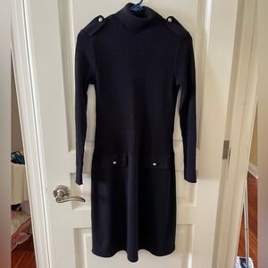 Amanda Charles Navy Blue Turtleneck Sweater Dress Size M